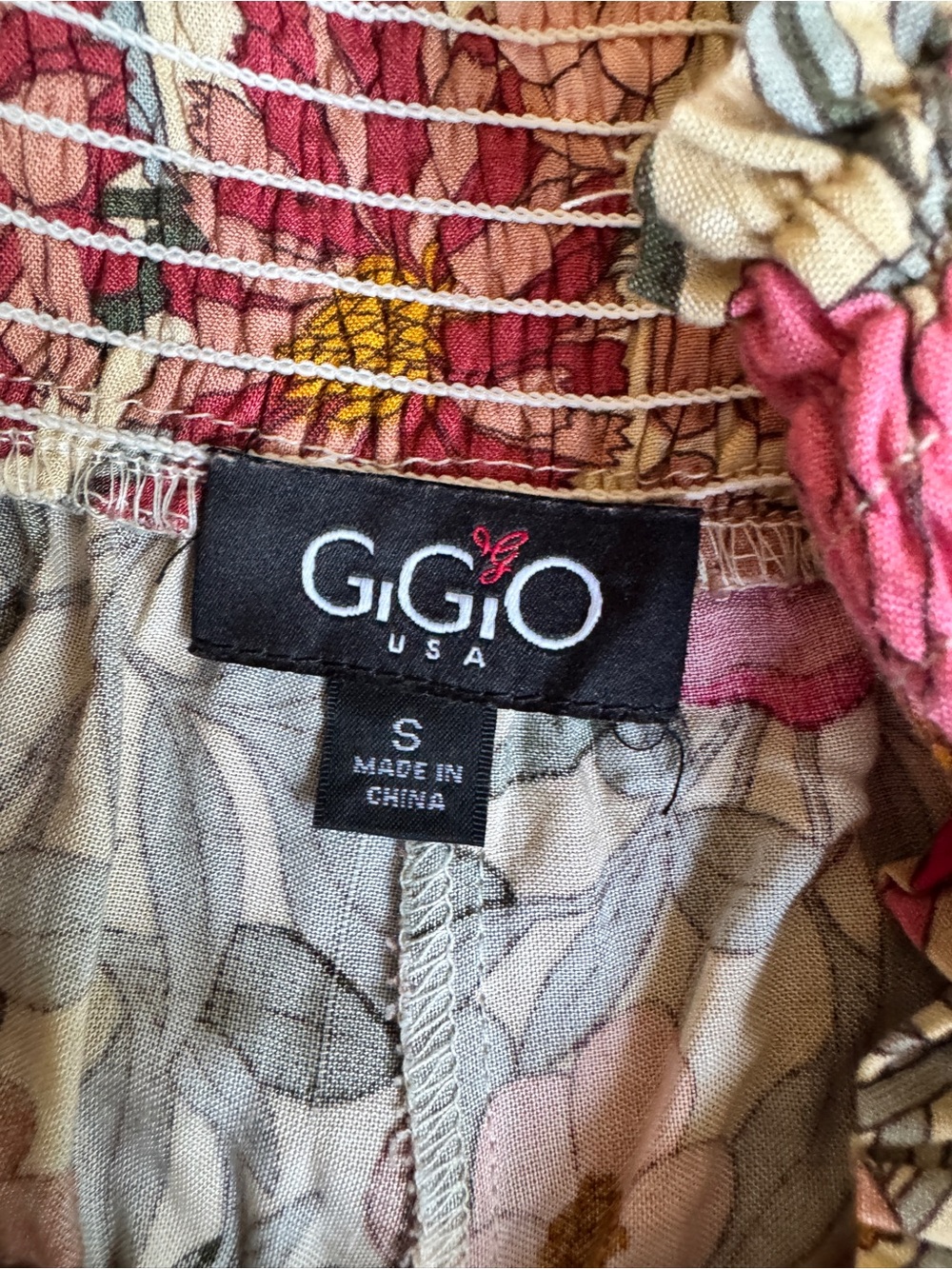 GiGiO Floral Wide Leg Festival Pants Groovy Boho Women’s Small pockets concert - Picture 4 of 9